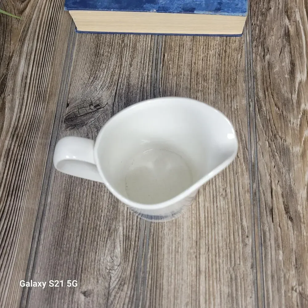 Vintage Johnson Brothers Engadine Milk Jug Creamer Retro Blue Mandala Pattern